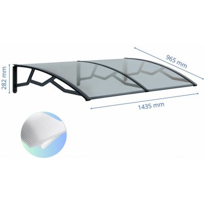 ARTPLAST Vchodová stříška 100x145cm transparentní – Zbozi.Blesk.cz