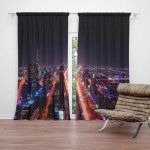 Sablio Závěs Rozsvícené město: 2ks 140x250cm – Hledejceny.cz