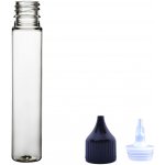 Via Plastová lahvička čirá vysoká s černou špičkou Via 25 ml – Sleviste.cz