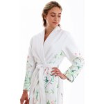Vestis dámský župan s límcem JULIA 2151 0001 Bílá s květy bílá s květinovým vzorem – Zboží Dáma