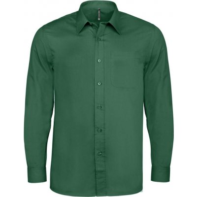 Kariban pánská košile s dlouhým rukávem Jofrey lesní zelená – Zboží Mobilmania