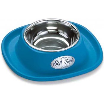 COBBYS PET Soft Touch INOX 20 x 20 x 3,5 cm držák z pryže s miskou 230 ml