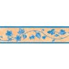 IMPOL TRADE 53009 Samolepící bordura lístky modré, rozměr 10 m x 5,3 cm