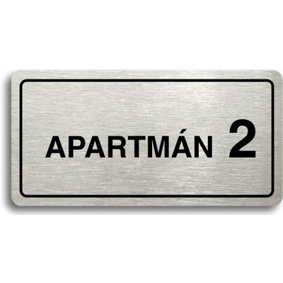Accept Piktogram "APARTMÁN 2 II" (160 × 80 mm) (stříbrná tabulka - černý tisk) – Zboží Mobilmania