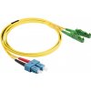 síťový kabel CTnet Optický patch, E2000/APC-SC/PC 9/125 OS2, CTNET-E2000APC-SCPC-9/125-OS2, 5m, žlutý