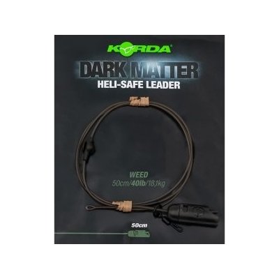 Korda Hotové montáže Dark Matter Leader Heli Safe Weed 40 lbs 50 cm