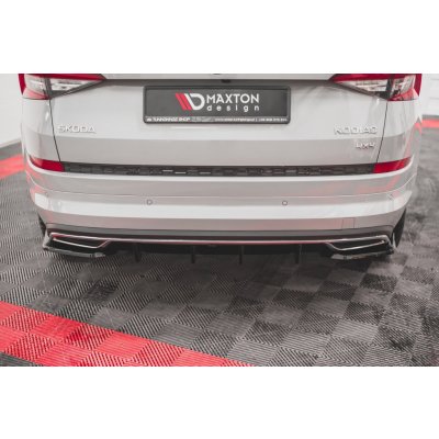 vložka zadního nárazníku pro Škoda Kodiaq Mk1 Facelift Sportline, Mk1 Sportline, černý lesklý plast ABS – Zboží Mobilmania