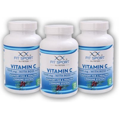 Fitsport Vitamin C 1000 mg with rose hips 3 x 120 vege tablet – Hledejceny.cz