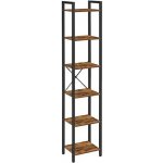 VASAGLE Regál, policová knihovna úzká 6 polic, 40x30x187,5cm – Hledejceny.cz