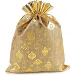 Prima-obchod Vánoční dárkový pytlík 30x40 cm imitace juty barva 1 režná přírodní zlatá – Zboží Dáma