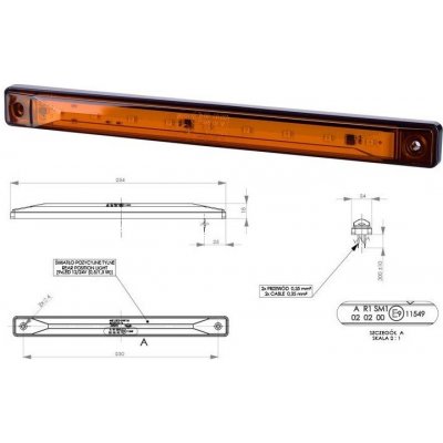 Svítilna poziční 12v/24v 0,5/1,5w 9xled oranžová, kabel 0,3m 0201092_A – Hledejceny.cz