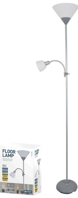 Platinet PFLF066GR podlahová lampa E27 + E14 šedá