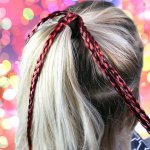 Gumička s copánky - červená – Zboží Dáma