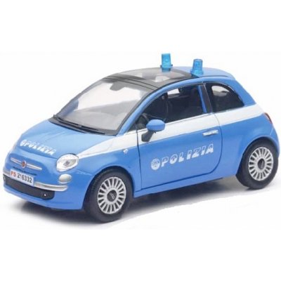 Welly Fiat Nuova 500 Polizia Modrá 1:24