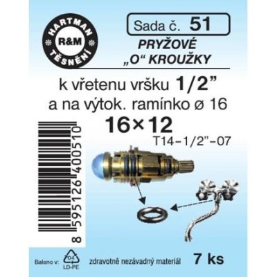 HARTMAN pryžové "O" kroužky k vřetenu vršku 1/2" a na výtok. ramínko, sada č.51 – Zbozi.Blesk.cz