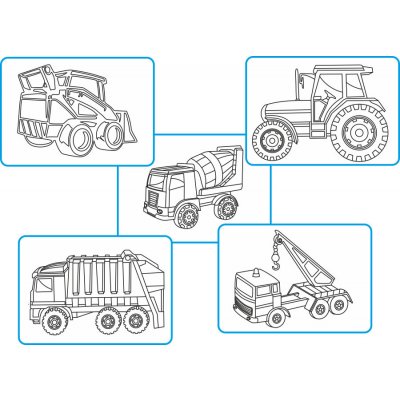 Radostvpisku.cz Sada střední PRACOVNÍ STROJE Barevné pískování obrázků A5 – Zboží Mobilmania