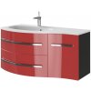 Koupelnový nábytek Kingsbath Vanessa Red 110 koupelnová skříňka s umyvadlem Pravá