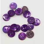 Perleťový knoflík barvený - odstíny tmavší fialové - průměr 1,2 cm – Sleviste.cz