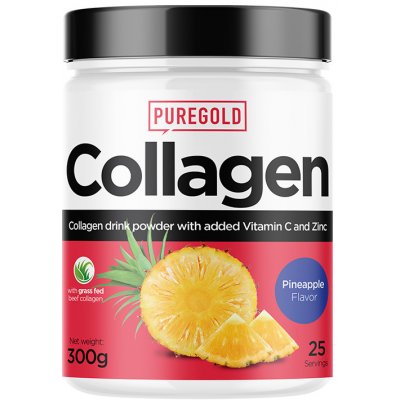 PureGold Kolagen Bovine + vit. C Příchuť Ananas 300 g – Zboží Mobilmania