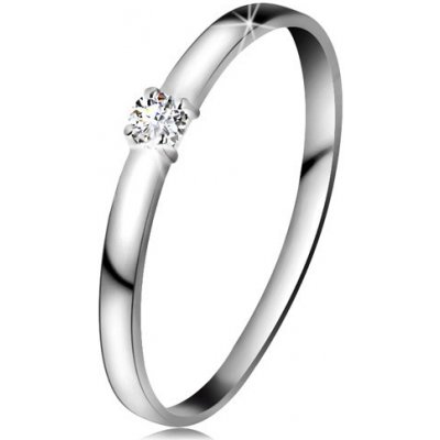 Šperky eshop Briliantový prsten v bílém 14K zlatě briliant čiré barvy lesklá ramena BT180.78 – Zboží Mobilmania
