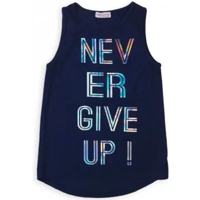 Minoti dívčí tílko s nápisem NEVER GIVE UP modré – Zboží Mobilmania
