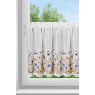 Hotová záclona ROZALIE bílá / žlutá - s tunelem – Zboží Mobilmania