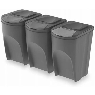 Prosperplast Sortibox separační systém Kontejner na odpadky 3x35 l šedý – Zboží Mobilmania