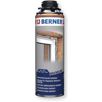 Berner okenní pěna Energy Premium šedá 500 ml