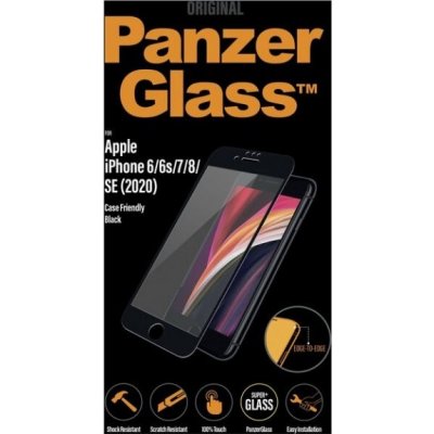 PanzerGlass Edge-to-Edge 2,5D pro iPhone 6 / 6S / 7 / 8 / SE 2020/2022 - černé 5711724026799 – Zbozi.Blesk.cz