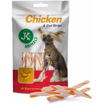 JK ANIMALS Kuřecí proužky s treskou masový pamlsek 80 g – Zboží Mobilmania