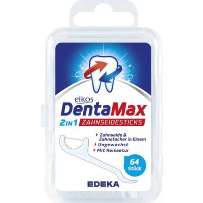 Elkos DentaMax 2v1 dentální nit tyčinky nevoskované 64 ks – Zbozi.Blesk.cz