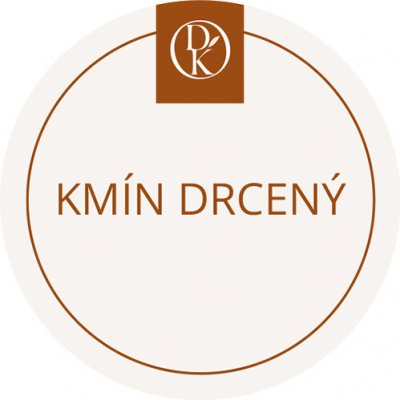 Davídkovo koření Etiketa Kmín český drcený béžová průměr 4,5 cm 1 ks – Zboží Dáma