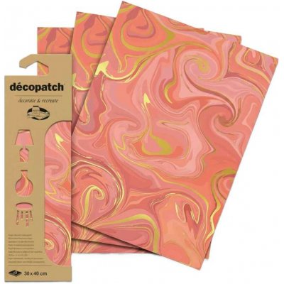 Décopatch Papír 3 ks Oranžový mramor – Hledejceny.cz