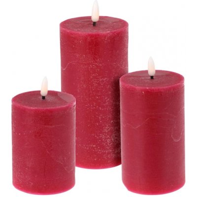 HOMESTYLING LED svíčka sada 3 ks červená KO-AX5432720 – Hledejceny.cz