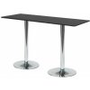 Barový stolek AJ Produkty Bianca 1800x700 mm HPL černá / chrom