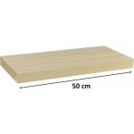 STILISTA Nástěnná police VOLATO světlé dřevo 50 cm – Zboží Mobilmania