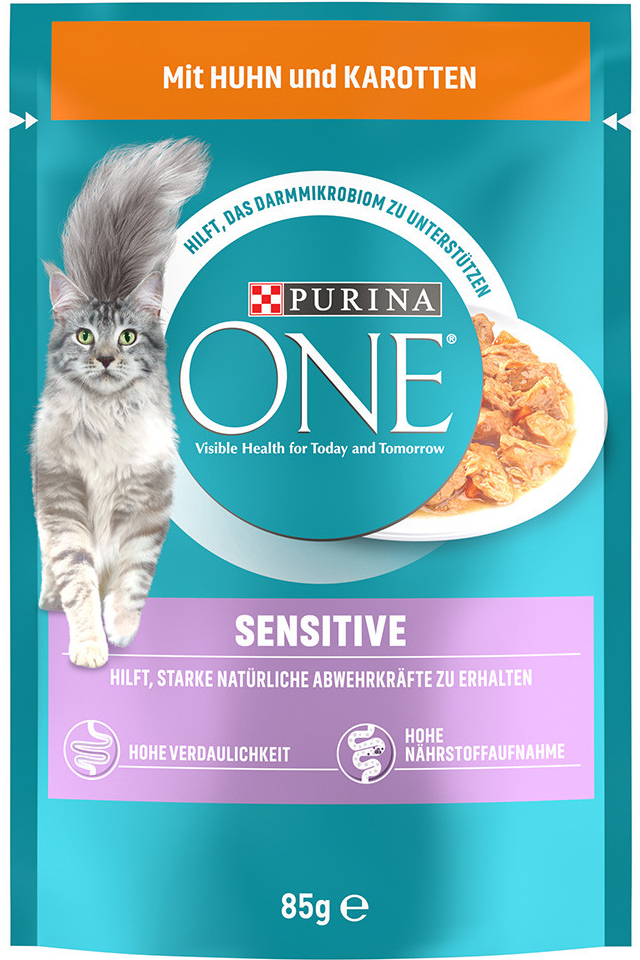 Purina One Sensitive s kuřecím a mrkví 52 x 85 g