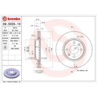 Brzdový kotouč BREMBO 09.5035.10