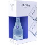Pravda Vodka 40% 0,7 l (dárkové balení 2 sklenice) – Zboží Dáma