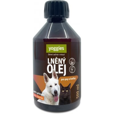 Yoggies Lněný olej pro psy a kočky 500 ml – Zboží Mobilmania