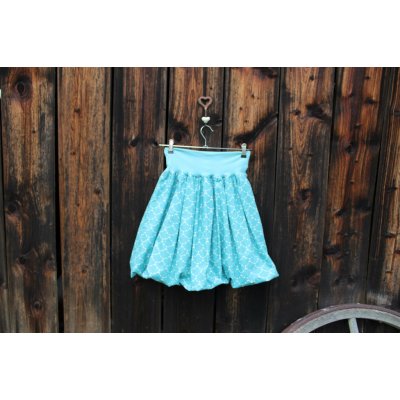 Balonová sukně Petrolejové vlnky – Zboží Dáma