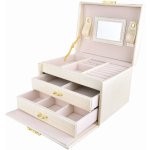 Troli prostorná moderní šperkovnice se zrcátkem VJBB001 bílá – Zboží Mobilmania