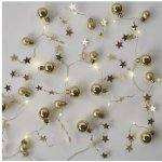 Emos DCGW11 20 LED Girlanda zlaté koule s hvězdami teplá bílá 1,9 cm – Hledejceny.cz