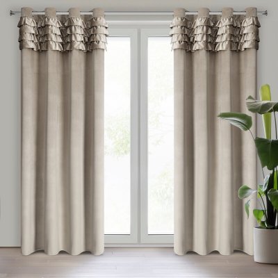 Takoy Závěs ERIN ze sametu zdobený jemnými volánky 140 x 250 cm-HF-432659 | 140 x 250 cm – Hledejceny.cz