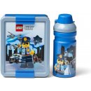 Box na svačinu LEGO® svačinový set City modrý box + láhev