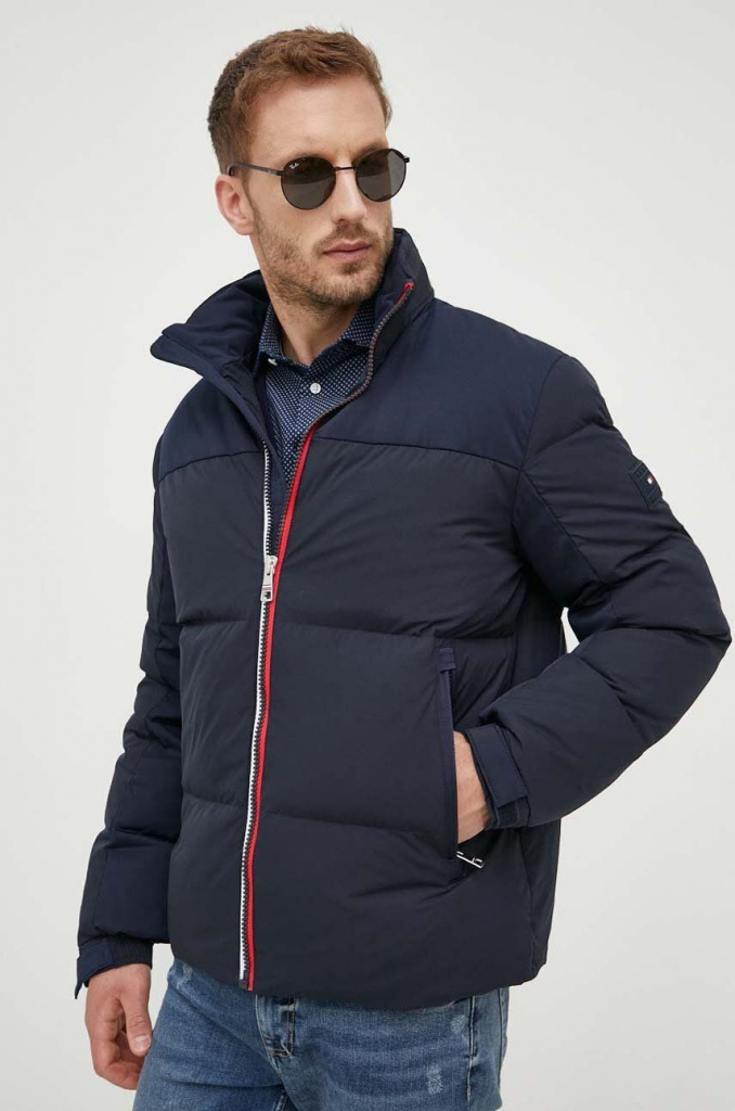 Tommy Hilfiger pánská bunda MW0MW32788 tmavomodrá