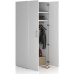 Solid, Kancelářská šatní skříň vysoká šatní tyč, 2 police, 800 x 600 x 1830 mm, bílá – Zboží Dáma