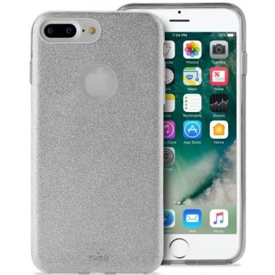Pouzdro Puro "SHINE" Apple iPhone 6 Plus / 6s Plus / 7 Plus / 8 Plus, stříbrné