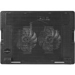 Chladicí podložka Nedis NBCR200BK Chladicí podložka, pod notebook, do 18", ventilátor 140mm, 2x USB, plast/ kov, černá NBCR200BK – Sleviste.cz