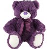 Plyšák Teddies Medvěd s mašlí fialový 50 cm